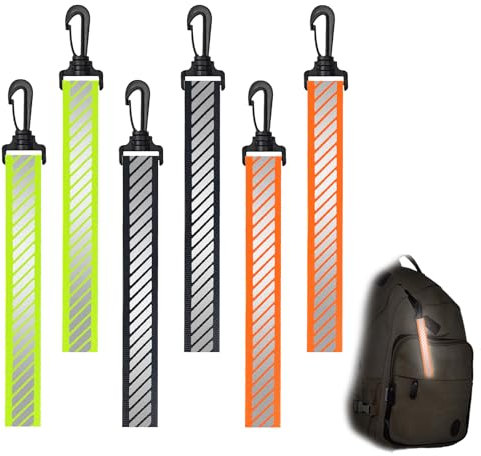 Lonimia Reflektierende Anhänger,Reflektor Anhänge,Anhänger schulranzen reflektor,running reflektoren,Reflektor Kinder,Reflektierende Schlüsselanhänger für Schulranzen Rucksack Joggen (Schwarz)