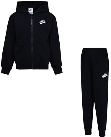 Nike Baby - Jungen Nkn Lbr Ft Fz Club Set Sweatshirt, 023 - Black White, 5 Jahre EU