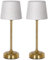 OUTON 2 Pack Cordless Dimmable Table Lamp with 3 Color Temperatures, 5200mAh Rechargeable Battery, Touch Bedside Lamp with Memory Function, Fabric Shade for Bedroom, Living Room, Dining, Patio (Gold)