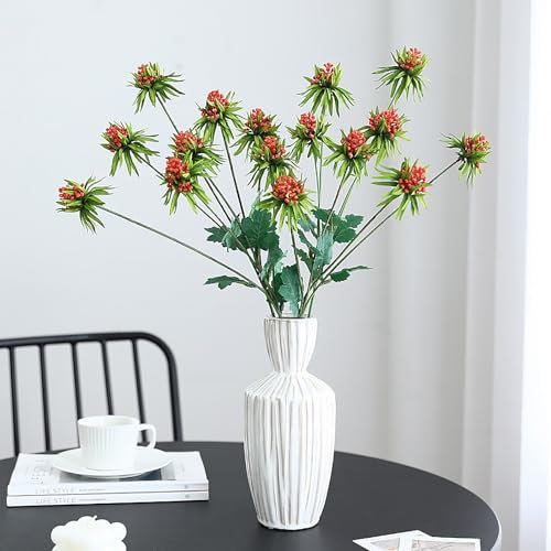 5 Stück Künstlicher Distel-Blumenstrauß, 59,9 cm, Künstliche Distel-Blumenzweige, Langer Stiel, Simulation von Seestechpalme, Dornen-Sellerie-Pflanze für Hochzeit, Party, Zuhause