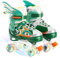Rollschuhe für Kinder mit leuchtenden Rädern und 4 Größen einstellbar Quad Roller Skates für Anfänger, Kinder und Jugendliche (Green, L)