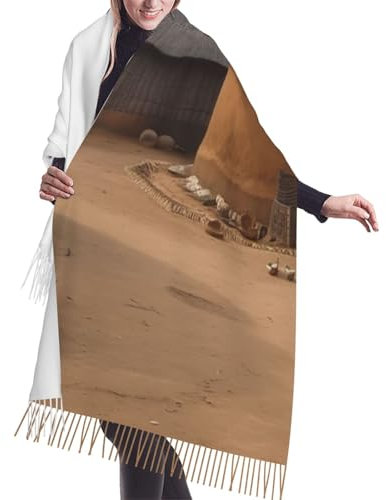 LZQPOEAS Traditioneller Schal in Ghana, für Damen, Kaschmir-Haptik, warme Winterschals, Fransen, lange Schals, Schwarz, Einheitsgröße