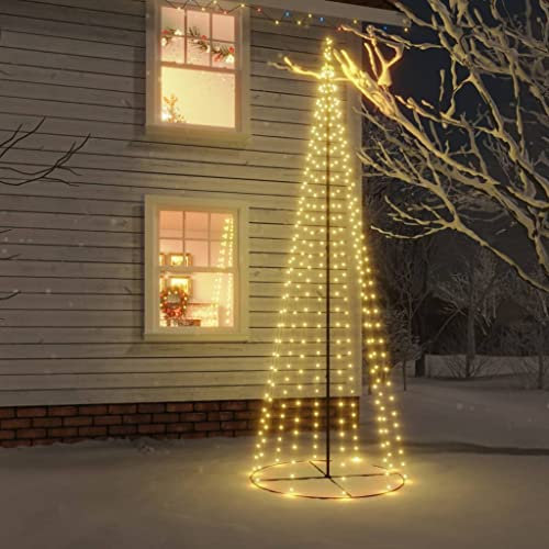 IKAYAA LED Weihnachtsbaum Aussen Kegelform Weihnachtsbaum Metall Warmweiß 310 LEDs Tannenbaum Lichterbaum Weihnachtsdeko Aussen Weihnachtsbaum Tanne Groß 300 cm