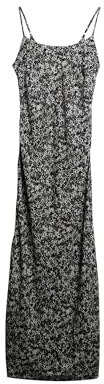 Superdry Damen Schräg geschnittenes Maxi-Trägerkleid Grau Animal-Print 36