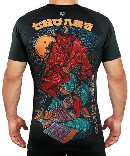 Ground Game Rashguard Herren BJJ MMA Kompressionsshirt Herren Kurzarm, Kampfsport Funktionsshirt Ashi Garami, XL