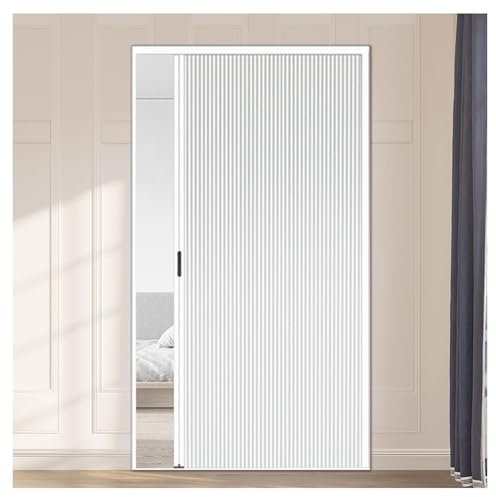 LYGBDSS Einziehbare Innenfalttüren,Aluminium-Schiebetür ohne Bohren,niedrige Schiene,isoliert und wasserdicht für Schrank Schlafzimmer Raumteiler Wohnzimmer Küche Keller Büro(Size:1.2×1.8m)