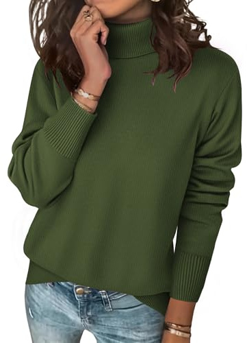 Zeagoo Pullover Damen Rollkragenpullover Elegant Turtleneck Strickpullover | Gestricktpullover | Feinstrick Strickpulli | Warmer Winter Rolli | Pullover Für Herbst Winter