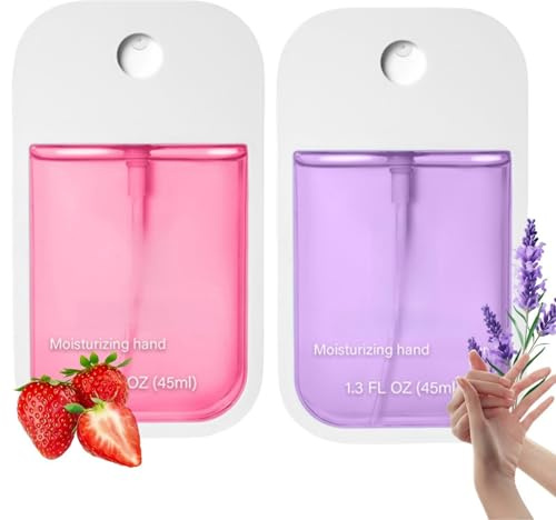 2PCS Mist Hydrating Hand Sanitize/r Spray for Adults,Hand Sani/tiser spray,Ha/nd S/anitiser Mini,spra/y han/d saniti/ser,Travel H/and Saniti/ser Spra/y(Strawberries and lavender)