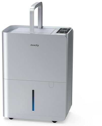 AEOCKY Deumidificatore casa Max 25L/24h, Adatto Fino a 50㎡, Deumidificatore Intelligente a Compressore con Tubo di Scarico, Ideale per scantinati, per asciugare i vestiti e per rimuovere la muffa