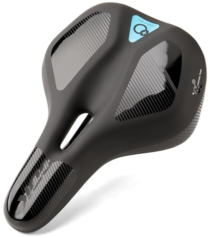 DDK Comfort Plus Fahrradsattel – Memory-Schaum Komfortsattel – Druckentlastend & Stoßdämpfend – Bequemer, weich gepolsterter Sattel für Herren & Damen (D3053MFR)