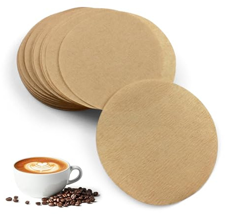 600 Pcs Coffee Filter Papers, 64mm Round Unbleached Coffee Filters, Natural Wood Pulp Paper Filters for Moka Pot, Espresso Maker & Cold Drip Coffee Brewing