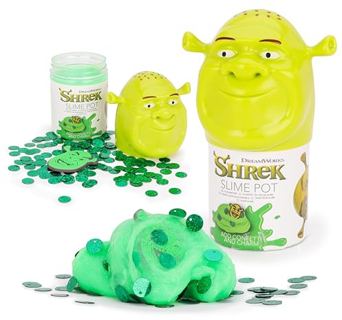 Toyland® 13cm (5) Shrek Schleimtopf - Enthält grünen Schleim, Konfetti und einen Charakter-Anhänger - Sensorisches Aktivitätsspielzeug für Kinder