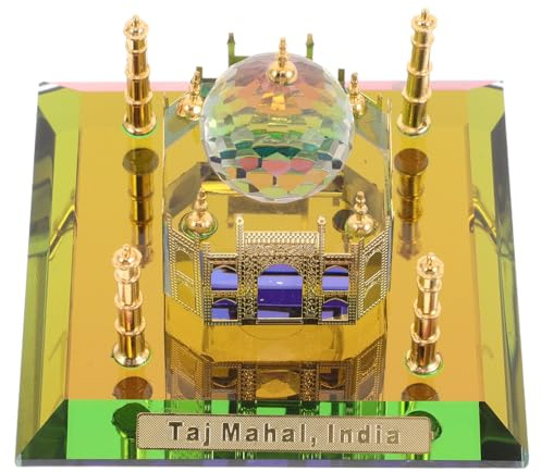 HEATSHAKING Taj Mahal Architekturmodell Kristall Metall Souvenir 65x65x55mm Detailgetreu Tischdekoration Wohn und Büro Deko