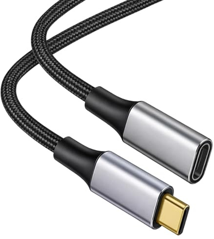 USB C Extension Cable 0.5M, 100W Fast Charging & 10Gbps Data Transfer | USBC Extender Cord, 4K@60Hz 3.1 Gen2 Type C Male to Female Lead for Home Office, for MacBook Pro, iPad, Galaxy S23, Switch