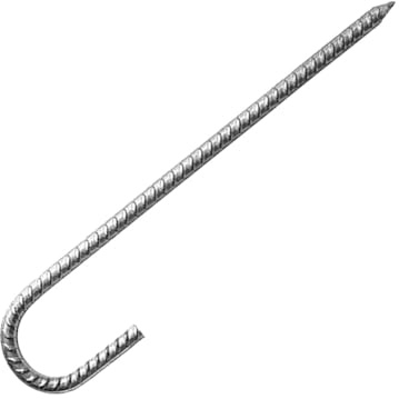 FOMIYES Galvanized Steel U-shaped Ground Rebar Stake J Hook Heavy Duty Metal Trampoline Wind Stake for Outdoor Swing and Garden Use