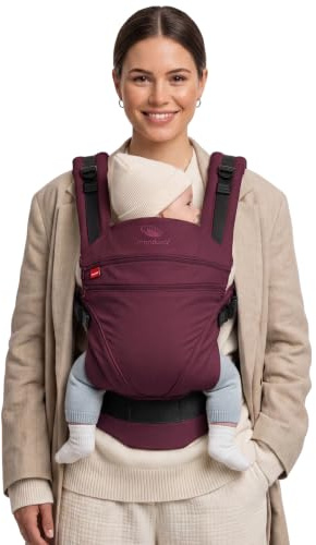 manduca XT Baby Carrier - Porte Bebe - Siège ajustable, s'étend du nouveau-né au tout-petit - Porte bébé avec 3 options de portage, Happy Kiss