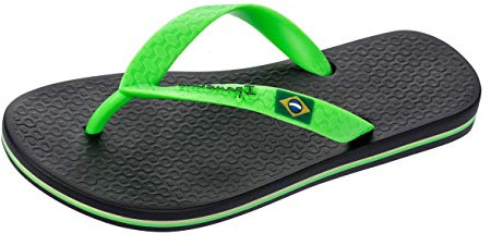 Ipanema Classic Brasil II Kids Flip Flops, Unisex, Kinder, Schwarz - Black Green - Größe: 31/32 EU