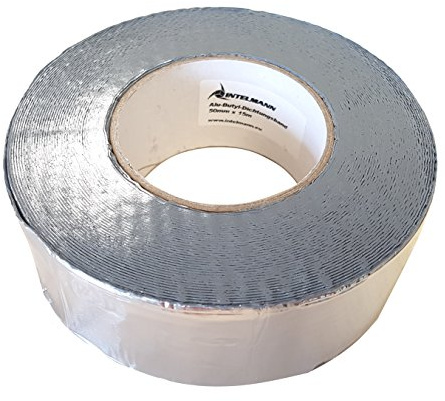 Intelmann Butyl-Kaltschrumpfband, Butyl-Klebeband alukaschiert 50mm x 15m