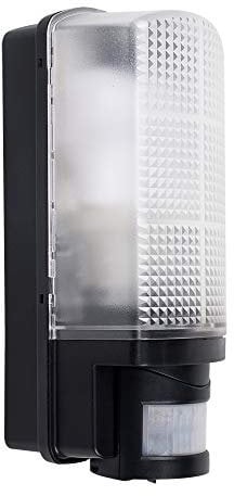 MiniSun | Modern Heavy Duty Black Security Wall Light with PIR Motion Detector | Outdoor Wall Lights, Home Décor & Improvement Essential | Includes 10W LED Bulb [6500K Cool White]