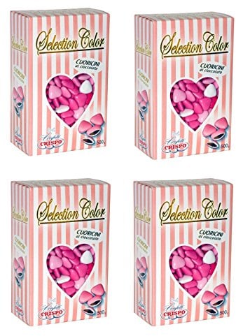 Confetti CUORICINI ROSA SFUMATI CRISPO 4 CONFEZIONI DA 500 GR. Bomboniere CUORI MIGNON