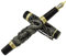 Jinhao Fountain Pen, Dragon Phoenix Pattern Lucky Clip, Gray and Black Color Fine Nib with Pen Pouch