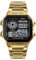 SKMEI DG1335 Digital-Armbanduhr für Herren, Schwarz, Silber, Gold oder Roségold, großes Display, Edelstahlband, Datum, Alarm, Stoppuhr, gold, Armband