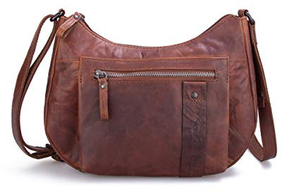 Spikes & Sparrow Umhängetasche Echt Leder Damen Klassische Optik, Verstellbarer Gurt, Komfortabler Stauraum