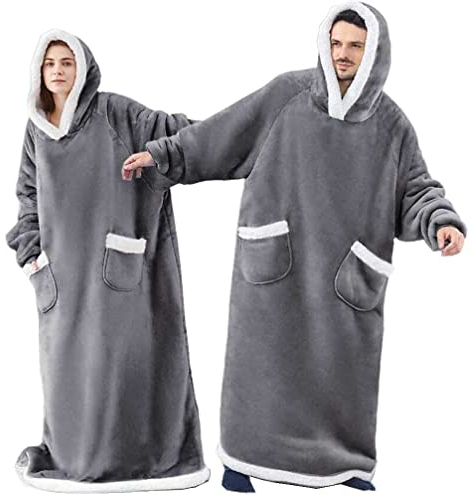 CASKIE Extra Lang Große Hoodie Sweatshirt XXXL, Original Decke Pullover, Super weiche gemütliche warme komfortable Kapuze Robe, Geeignet Kapuzenpullover für Damen, Herren und Jugendliche