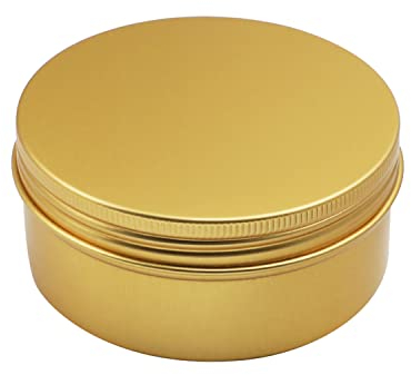 Othmro Runde Aluminiumdosen, Blechdose, Schraubverschluss, Metalldeckel, Behälter 150 ml, 83 x 38 mm (T x H), goldfarbene Aluminiumbehälter für Lippenbalsam, Handwerk, Kosmetik, Kerzen, 1 Stück