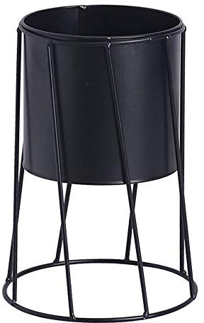 TZX Pots de Fleurs, Balcon intérieur Minimaliste Nordique conteneurs de Plantes à Effet de Serre, la Maison Fleur décorative en Fer forgé, numéro de Seau d'étain,Noir