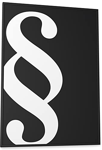 Papierschmiede® Typografie Poster, DIN A2 (42x59,4 cm), Wanddeko Büro, Arbeitszimmer, Küche, schwarz-weiß Bild mit Spruch OHNE Rahmen, Symbol: § Paragraph weiß auf schwarz