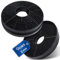 VIOKS Set 2x Kohlefilter Dunstabzugshaube Ersatz für Respekta MIZ0058 MIZ 0058 PKM CF130 Candy 49040890 35602288 49040117 352C66 - Rund Filter Dunstabzugshaube Aktivkohlefilter für Abzugshauben