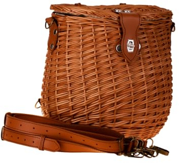 e-wicker24 Alles aus Weide Korbtasche aus Weide geflochten Flechttasche mit dem Tragegurt aus Leder Damentasche aus Korbgeflecht Schultertasche Strandtasche Rucksack