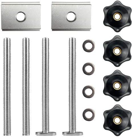 4 Set / 14 Pcs T-Track Clamps M8 T Slot Nut T-Track Sliding Nut,Two Specifications Of Nuts (T Type, Straight Type), T-Track Accessories,For Woodworking Tool Slot Fastener