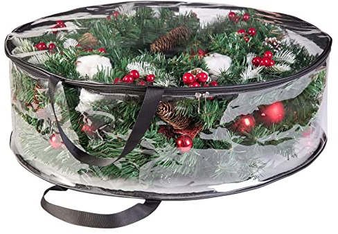 Kranz Aufbewahrungstasche Aufbewahrung 60/76cm Girlande oder Weihnachtskranz Adventskranz Aufbewahrungstasche mit Griffen,großer Behälter für Aufbewahrung langlebiges (60 X 20cm)