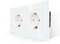 JIMEIDA Doppelsteckdose Weiß 16Amp Glas Schuko Steckdosen Unterputz Schutzkontakt Wandsteckdose- 157 * 86mm,250V