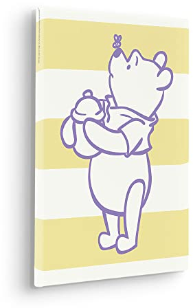 Komar Keilrahmenbild im Echtholzrahmen - Winnie the Pooh Sweet Tooth - Größe 30 x 40 cm - Disney, Kinderzimmer, Wandbild, Kunstdruck, Wanddekoration, Design