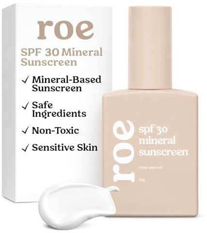 Roe Wellness- Baby Sunscreen Mineral & Reef Safe, Zinc Oxide, Non-Toxic Ingredients SPF 30 | Great For Toddlers, Kids, Newborns & Babies | Non-Greasy, Paraben-Free