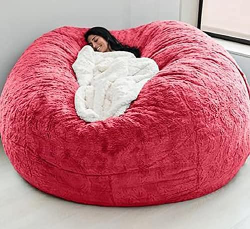 Pealihuy Big Bean Bag Chair Sofa Cover (Kein Füllstoff, Nur Bezug) Wohnzimmermöbel PV Fur Bean Bags Cover Large Lounger Cover,5FT