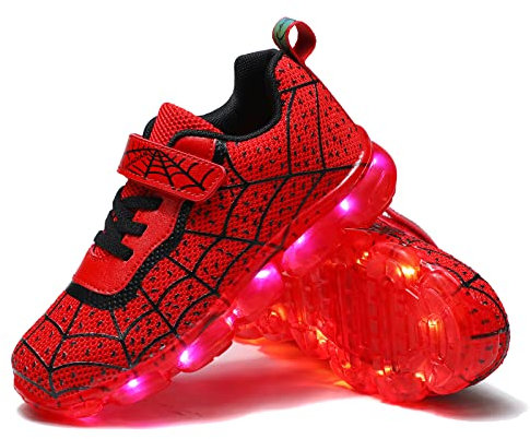 YUNICUS Kinder Jungen Mädchen LED Schuhe Leuchten Trainer Kinder USB Aufladen Blinkend Low Top Sneakers Geburtstag Halloween Weihnachtstag