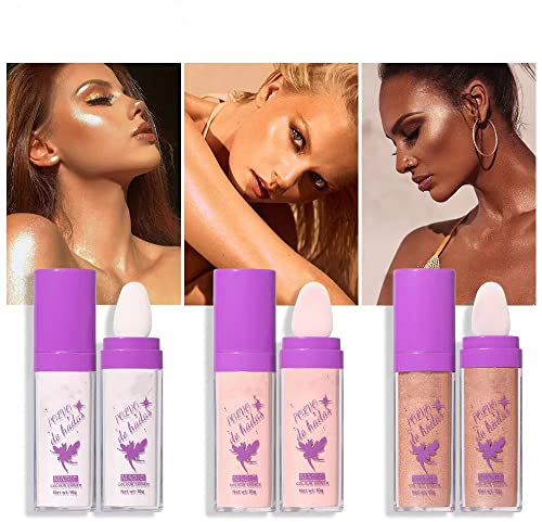 Fairy Highlighter Powder Polvo De Hadas Glitter Body Blush Highlighter Stick Makeup, Body Brightens Shimmer Sparkle Natural Patting Glowing Powder for Face Eyes Lips Body (01# White)