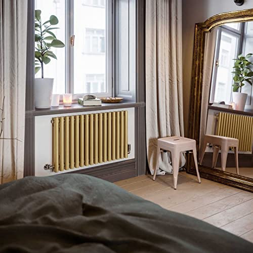 terma Brass Horizontal Designer Radiator Oval Column Central Heating Radiators 590x865