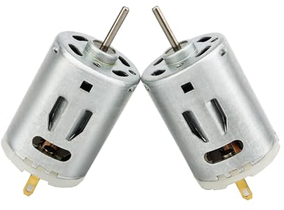 Pxyelec 2 Stück 385 DC Motor 6 V - 24 V mikrostarke Magnet-Kohlebürste DIY Motor 5140RPM-10473RPM-21000RPM für Auto-Lüfter Spielzeug