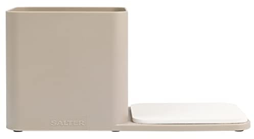 Salter LASAL71595WEU7 Warm Harmony Kitchen Sink Caddy - Dual Compartment Sink Organiser, for Cleaning Sponges & Brushes, Absorbent Stone Base, Dismantles for Easy Cleaning, Non Slip, Drainage Holes