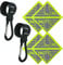 Babies1st Spar Set: Rutschfeste Kinderwagen Karabiner mit Premium Klettverschluss (2-er Set) und Kinderwagen Reflektoren 12 x 12 cm Neon Gelb (4-er Set)