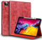 Gexmil Custodia per iPad Pro 12.9 Pollici,6a/5a/4a/3a Generazione(2022/2021/2020/2018) Cover in Pelle Vera con Supporta la Ricarica di Pencil,Auto Svegliati/Sonno,Supporto Regolabile,Rosso