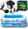 COOZi Paddling Pool – 1.4M Small Inflatable Pool for Kids, Toddlers & Babies with AC Pump, Easy-to-Use Durable Outdoor Rectangular Swimming Pools for Outdoor Garden Fun