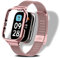 LanQii Correa Compatible con Xiaomi Redmi Watch 3 Active, Metal Acero Inoxidable Replacement Pulsera Hombre Mujer para Xiaomi Redmi Watch 3 Active -Rosa