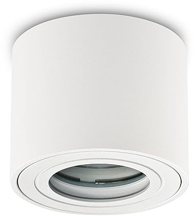 KYOTECH LED Aufbauspot flach IP44 Schwarz Aufputz Deckenleuchte Ø80x65mm für LED Module 230V Aufbauleuchte Downlight Runde Wasserschutz für Bad & Außen 1 Stück ohne Leuchtmittel