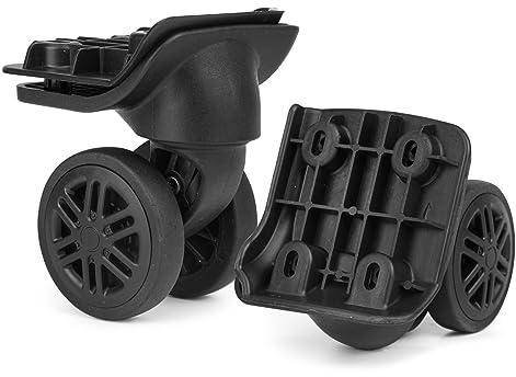 GUGULUZA 1 paio di ruote di ricambio per gusci morbidi, valigie rigide per bagagli e valigie da viaggio, nero (ruote GU044 con doppio rotello)